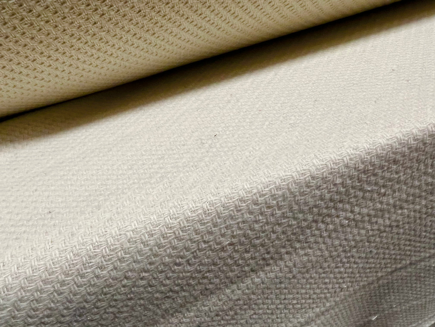 Heavyweight textured wool fabric, per metre - plain - ivory