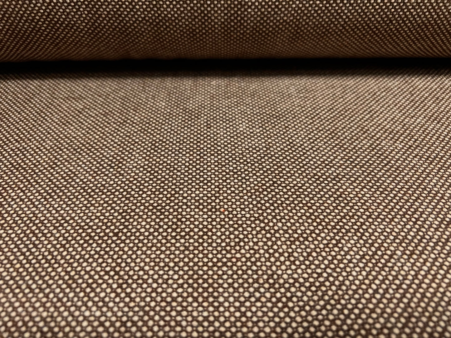 Soft Wool tweed woven fabric, per metre - brown