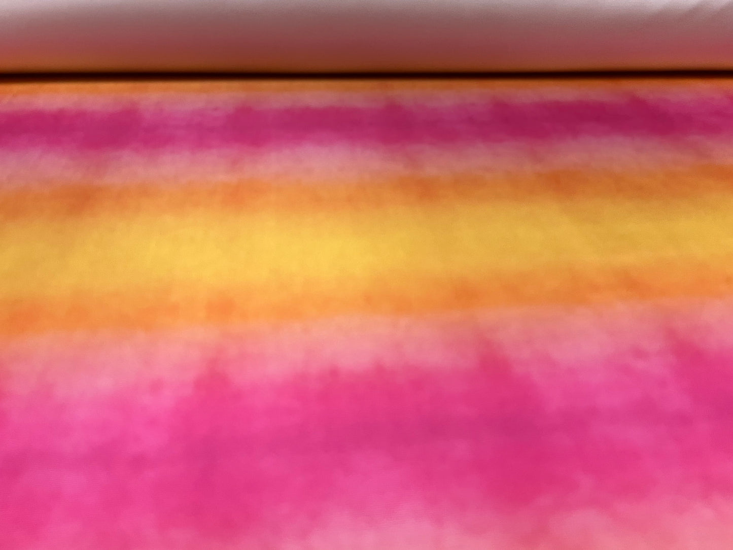 Swimwear super stretch spandex fabric, per metre - Ombré sunset print - pink & amber