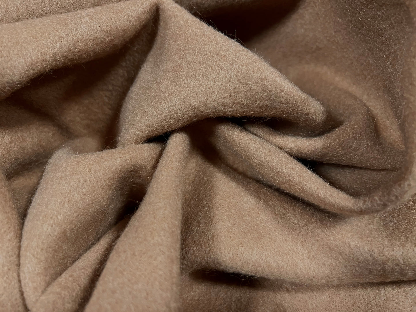 Vegan wool heavyweight flannel fabric, per metre - plain - sand