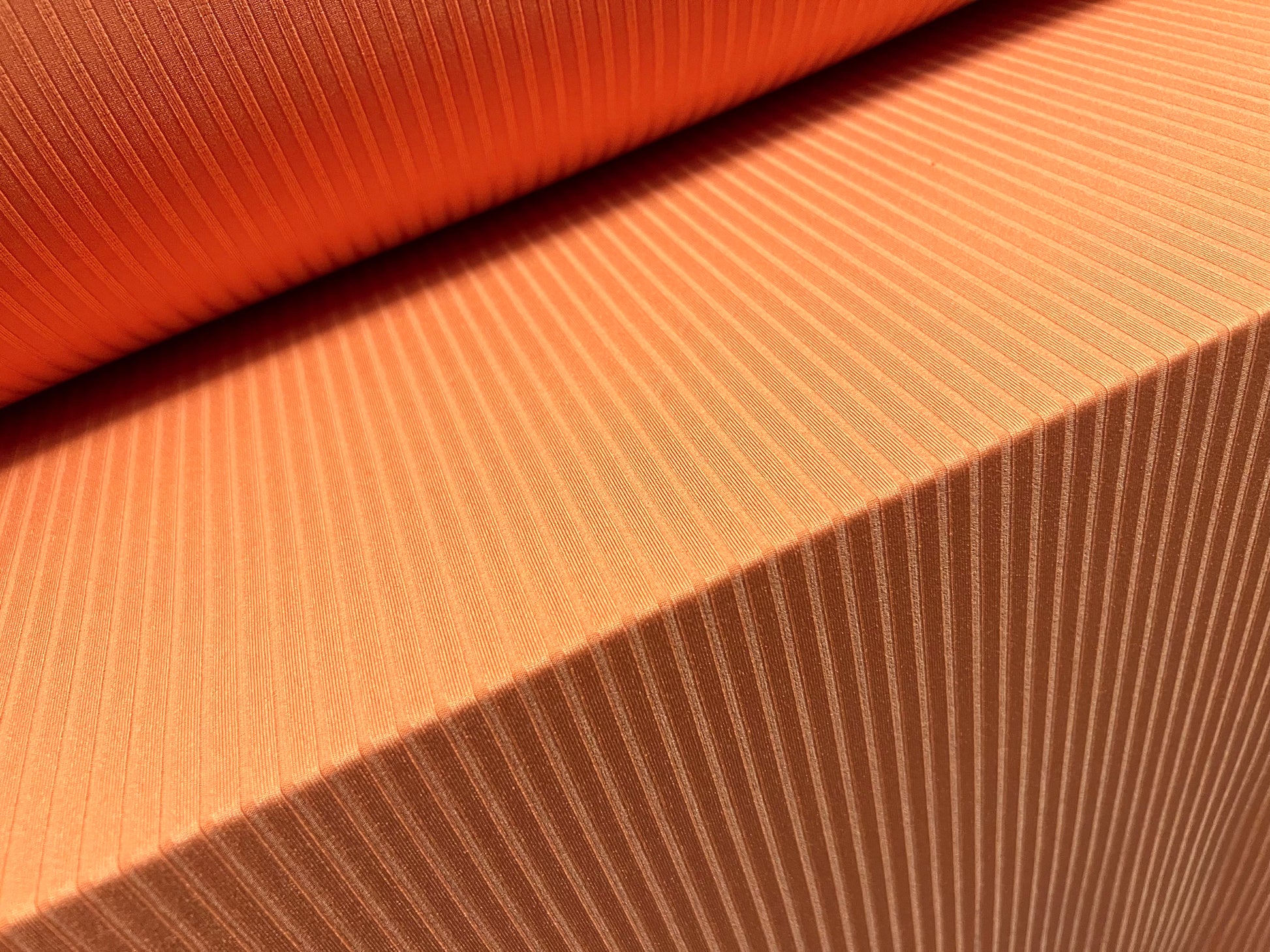 Orange Polyester Rib Stretch spandex rib jersey knit fabric, per metre - plain - orange ...