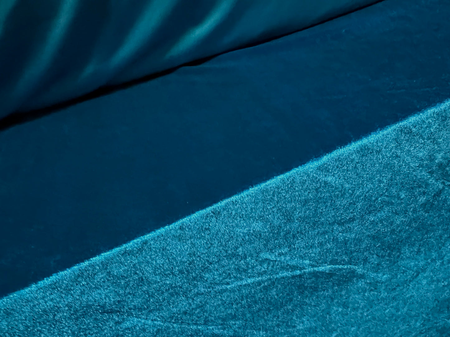 Spandex velvet stretch dress fabric, per metre - plain - kingfisher blue