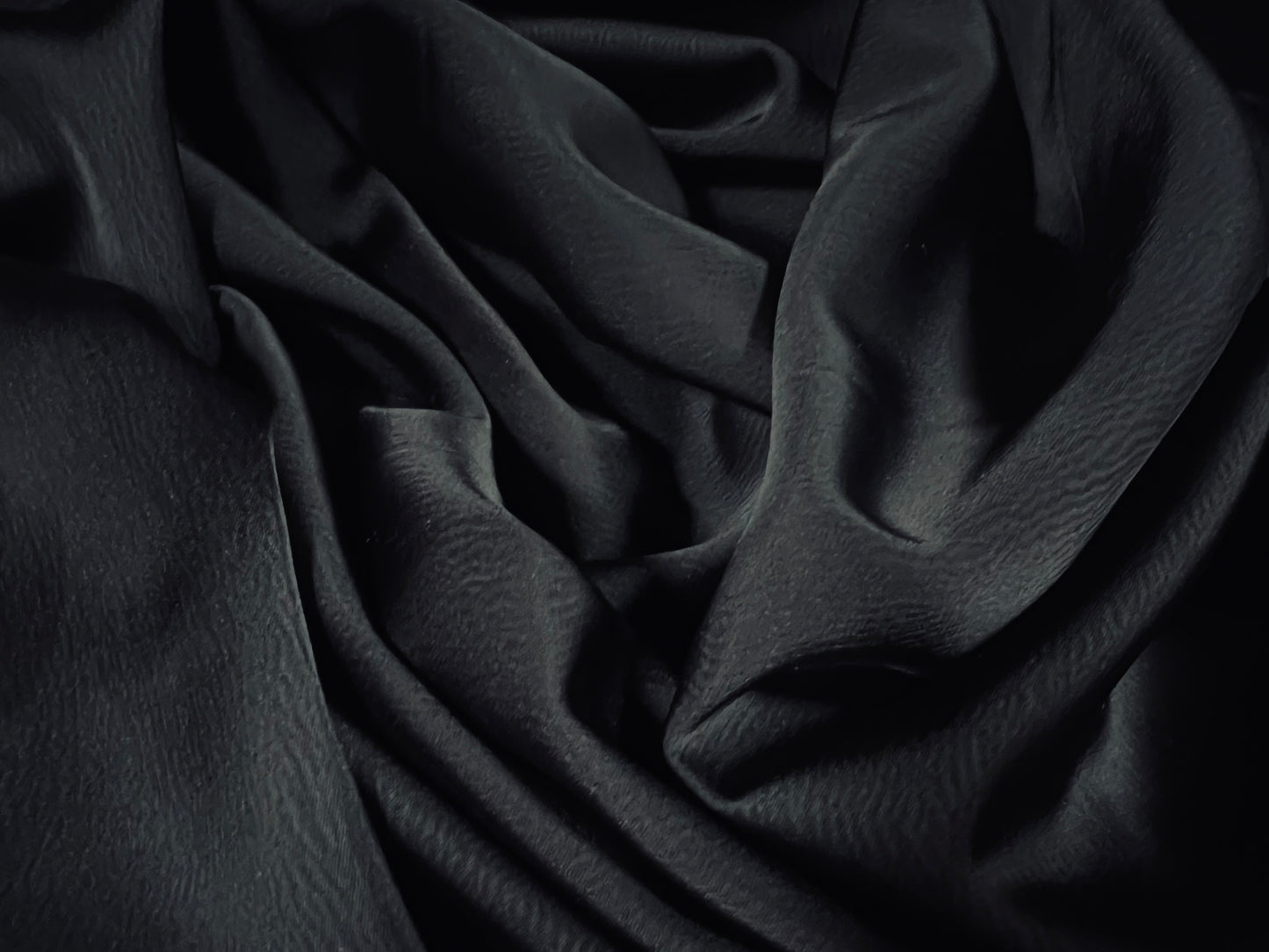 Crepe back satin woven dress fabric, per metre - plain - black