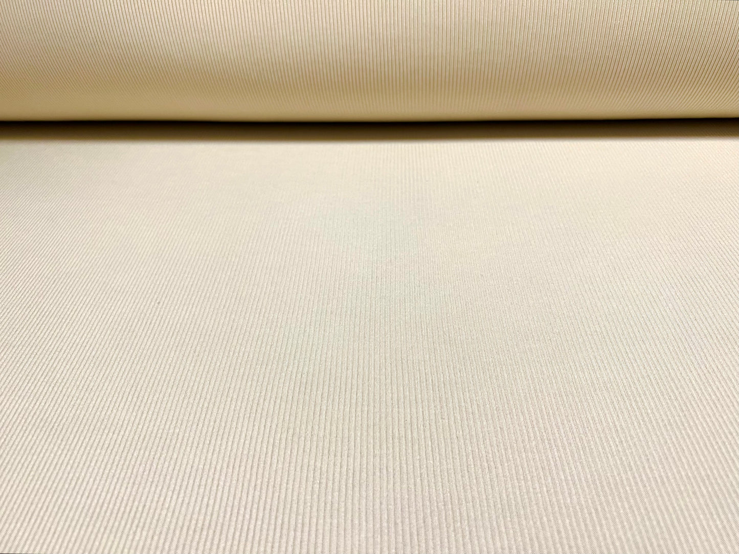 Stretch spandex rib jersey fabric, per metre - plain - cream