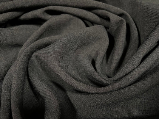 Linen look cationic woven dress trouser skirt fabric, per metre - plain - dark charcoal grey