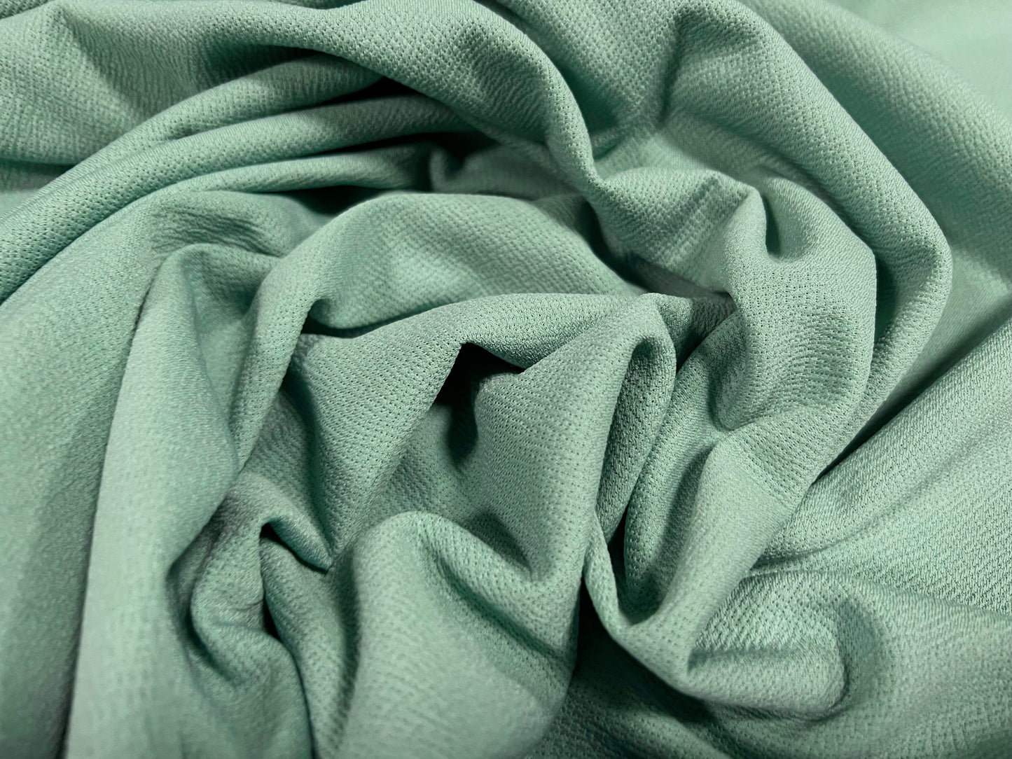 Liverpool textured scuba stretch spandex jersey fabric, per metre - plain - Seafoam green