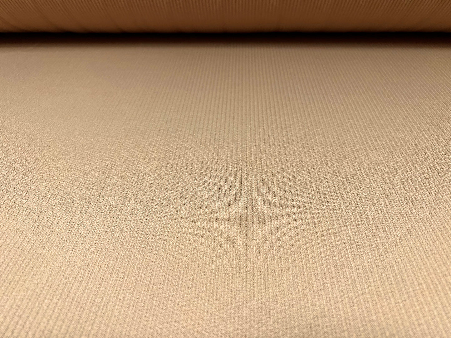 Textured ribbed stretch spandex jersey knit fabric, per metre - plain - beige