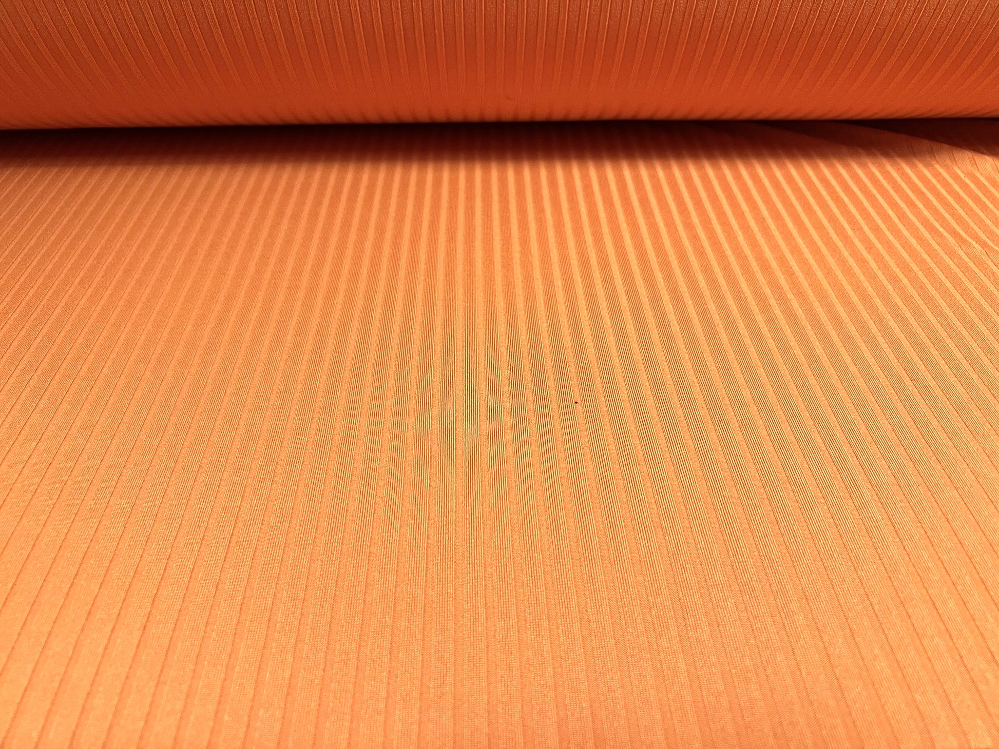 Orange Polyester Rib Stretch spandex rib jersey knit fabric, per metre - plain - orange ...