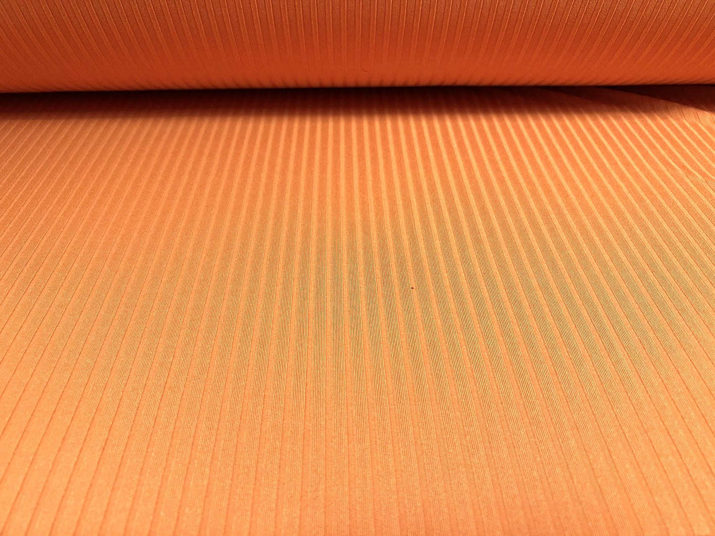 Stretch spandex rib jersey knit fabric, per metre - plain - orange