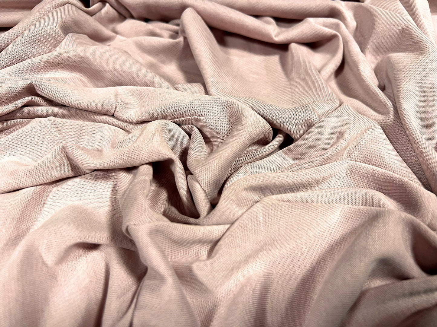 Powder touch single jersey dress fabric with comfort stretch, per metre - plain - pale rose