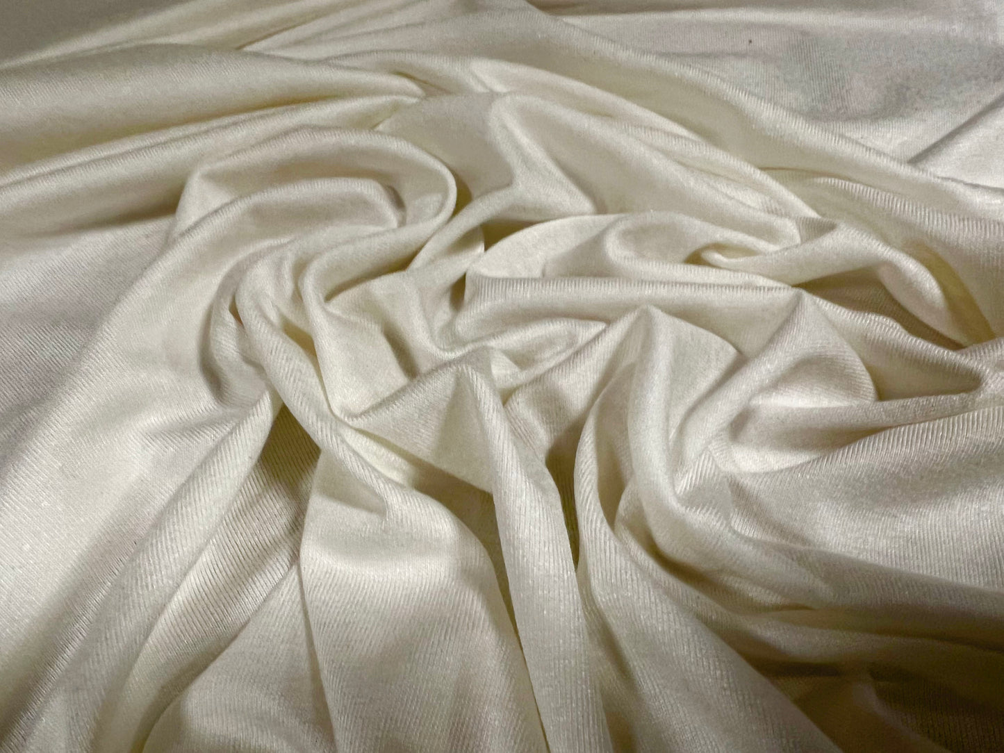 Viscose Spandex stretch single jersey fabric, per metre - plain - ivory