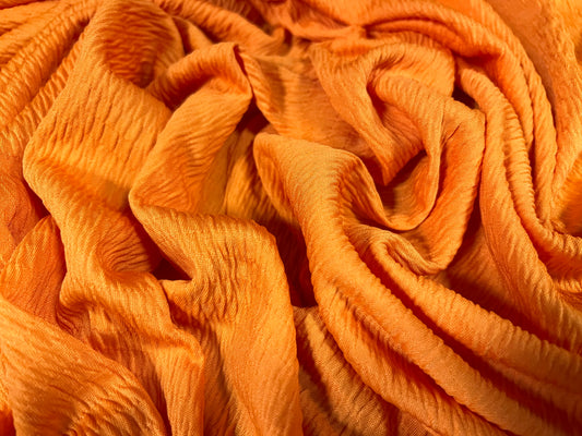 Sheared bodycon stretch spandex jersey fabric, per metre - plain - orange