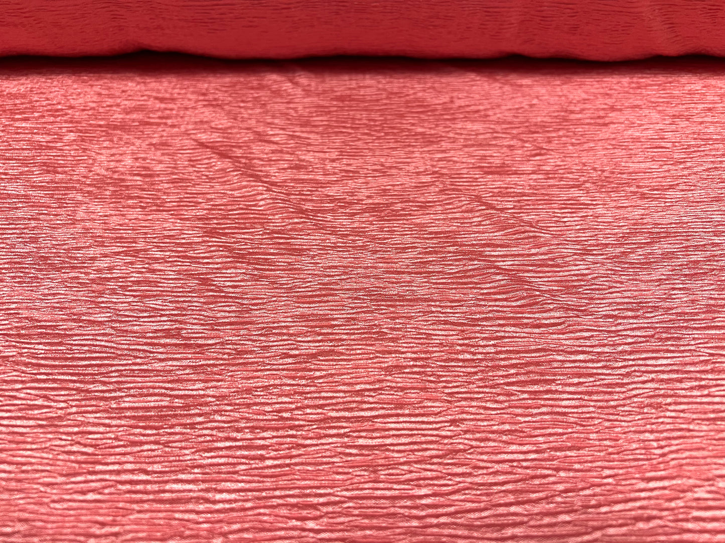 Bodre pleat stretch spandex jersey fabric, per metre - plain - Coral