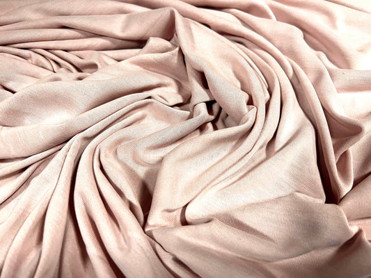 Powder touch single jersey dress fabric with comfort stretch, per metre - plain - light pink