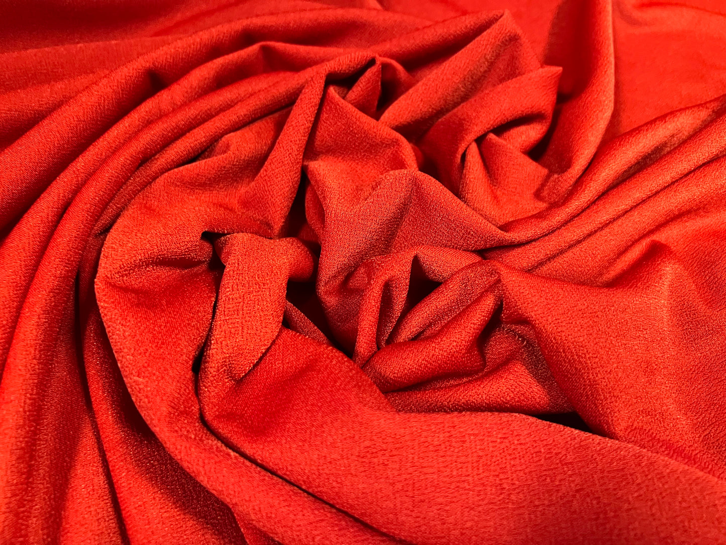 Valentino crepe stretch spandex jersey fabric - similar to scuba - per metre - fire orange