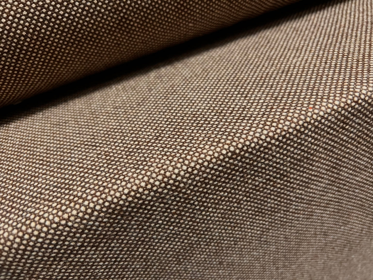 Soft Wool tweed woven fabric, per metre - brown