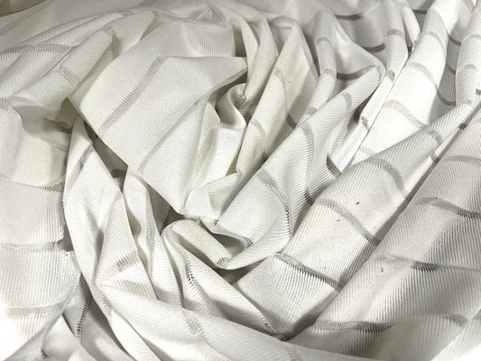 Bandage rib stretch spandex jersey fabric, per metre - plain - white