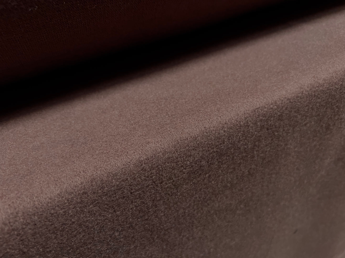 Vegan wool heavyweight flannel fabric, per metre - plain - mauve brown