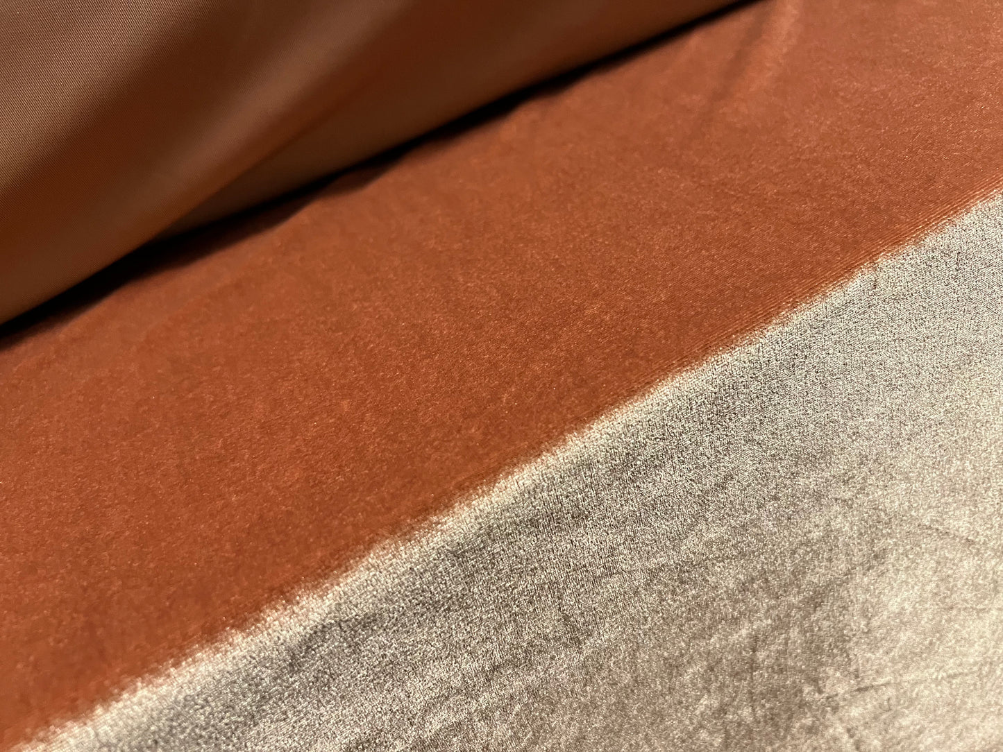 Spandex velvet stretch dress fabric, per metre - plain - caramel