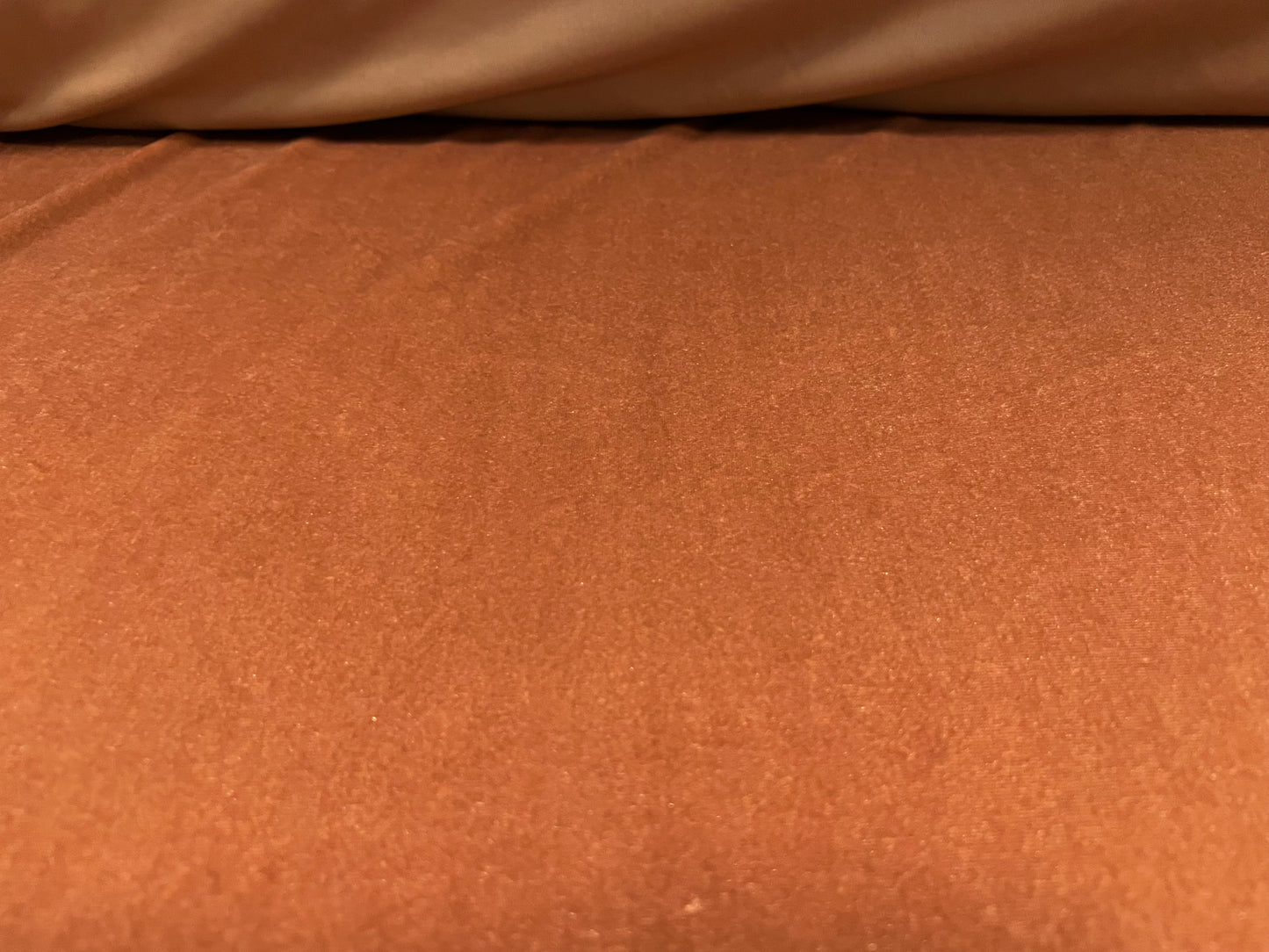 Spandex velvet stretch dress fabric, per metre - plain - caramel