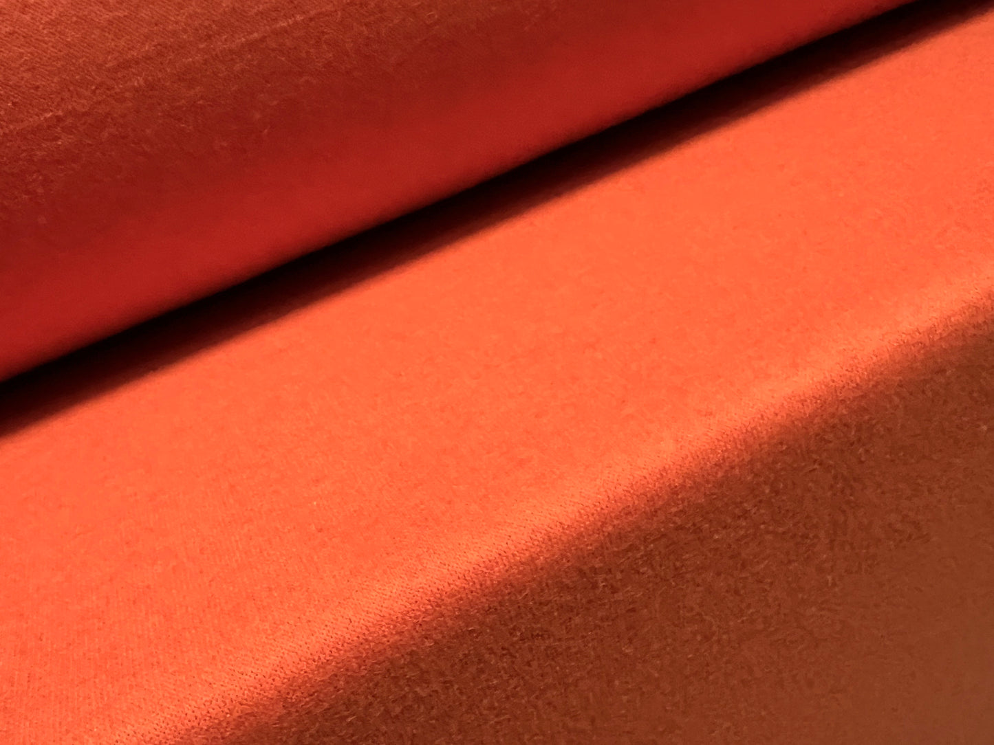 Heavyweight wool mouflon knitwear coat jacket fabric, per metre - plain - orange