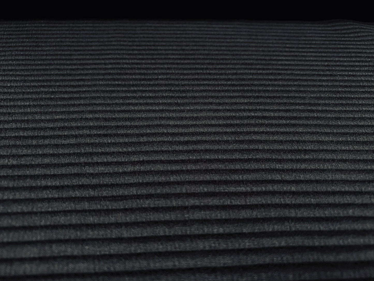 Jumbo rib double jersey knit stretch fabric, per metre - black