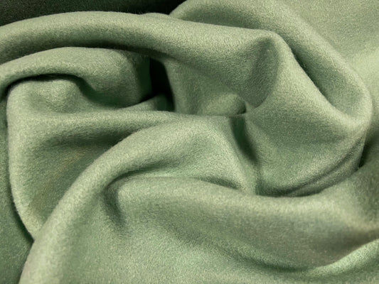 Vegan wool heavyweight flannel fabric, per metre - plain - mint green