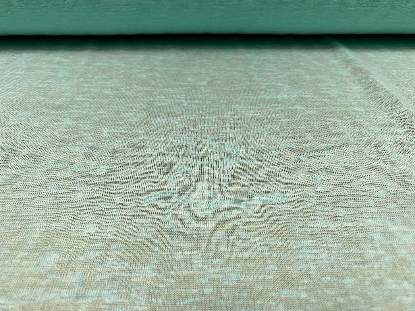 Thick & thin stretch spandex single jersey fashion fabric, per metre - plain - turquoise