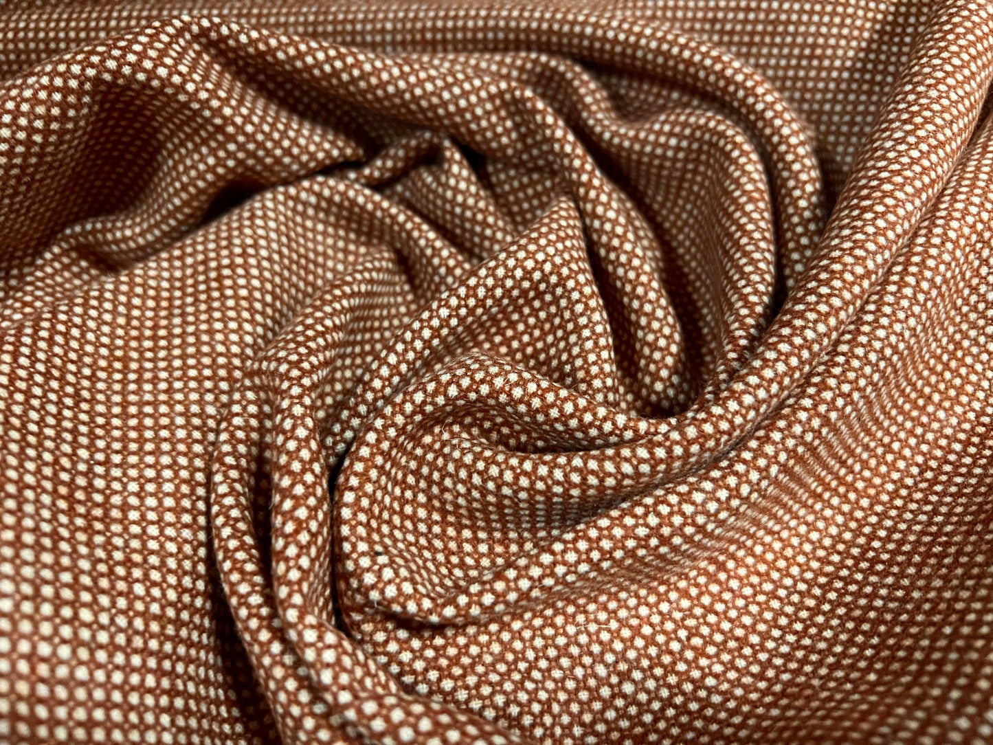 Soft Wool tweed woven fabric, per metre - rose brown