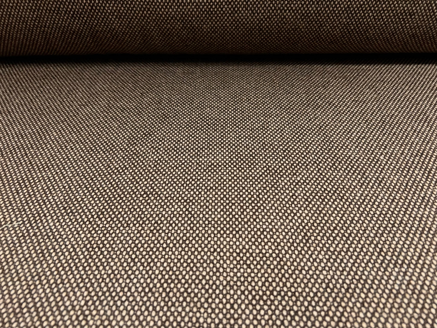 Wool tweed woven fabric, per metre - textured - brown