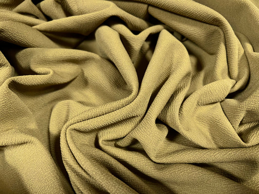 Liverpool textured scuba stretch spandex jersey fabric, per metre - plain - light khaki green