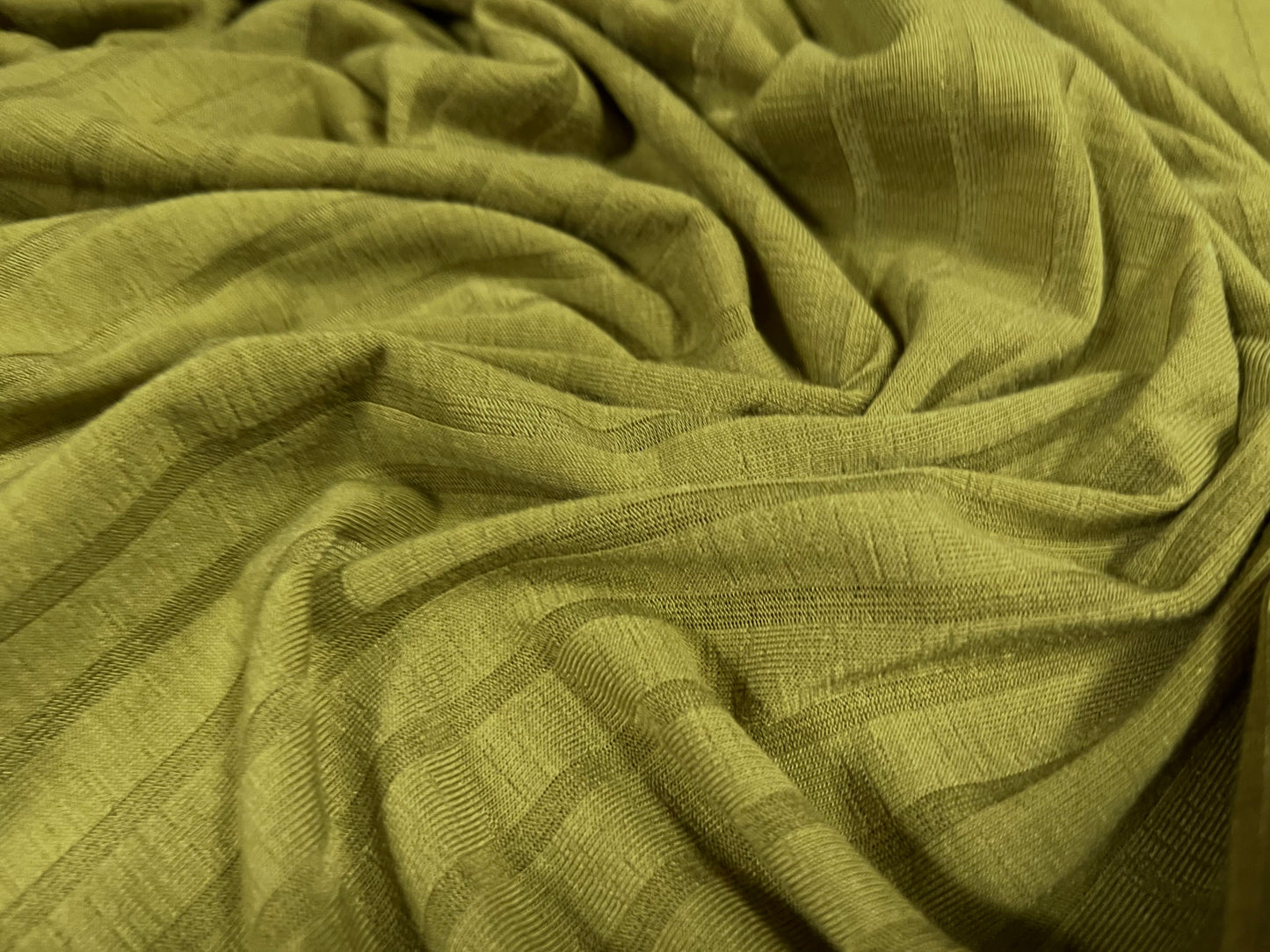 Soft Spandex stretch rib jersey fabric, per metre - plain - light khaki green