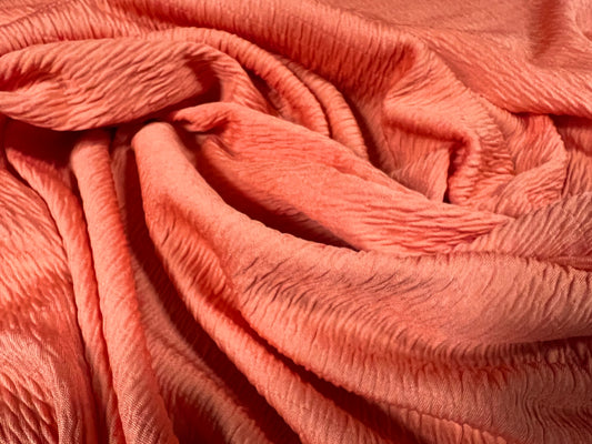 Sheared bodycon stretch spandex jersey fabric, per metre - plain - coral