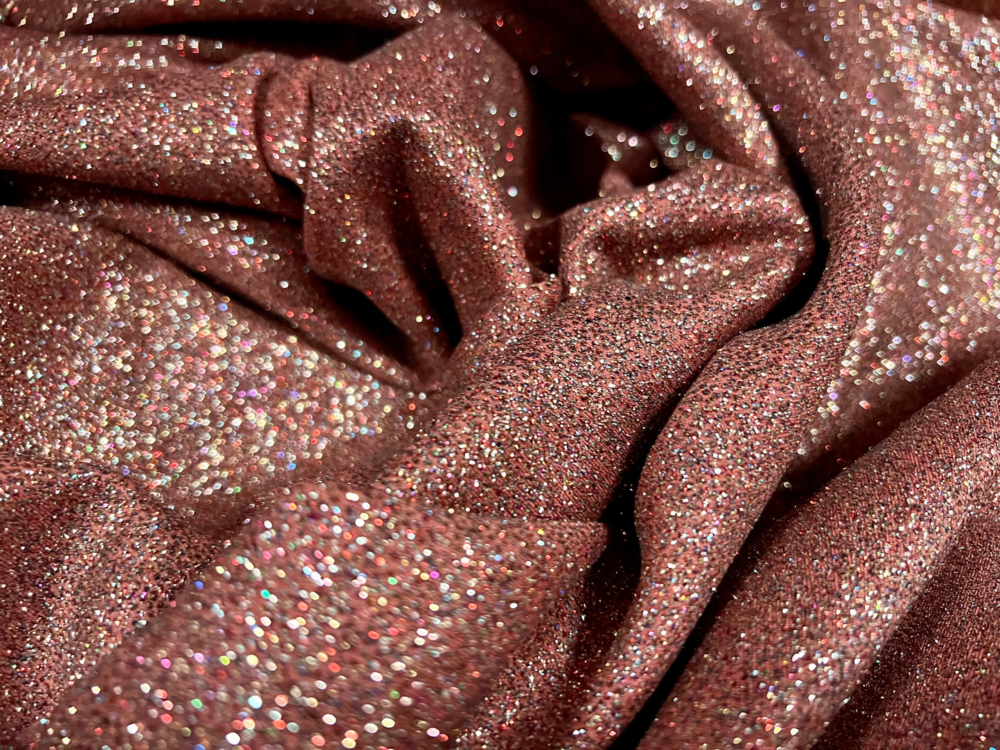 Scuba neoprene stretch spandex jersey fabric, per metre - glitter print - dusky pink