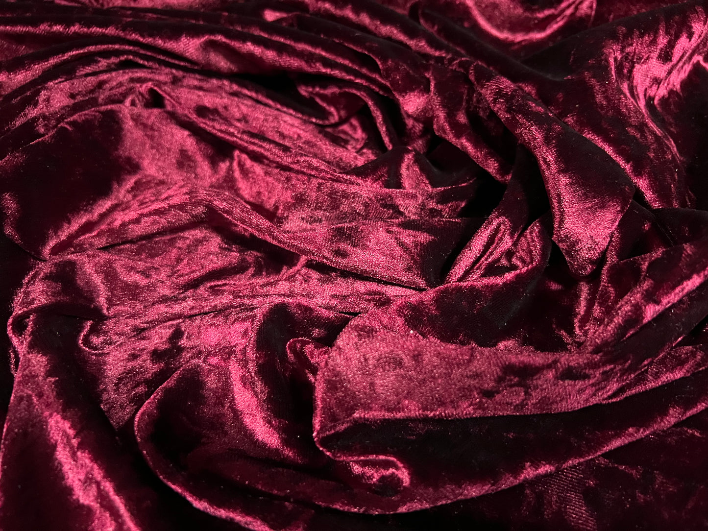 Spandex velvet stretch dress fabric, per metre - marbled - burgundy